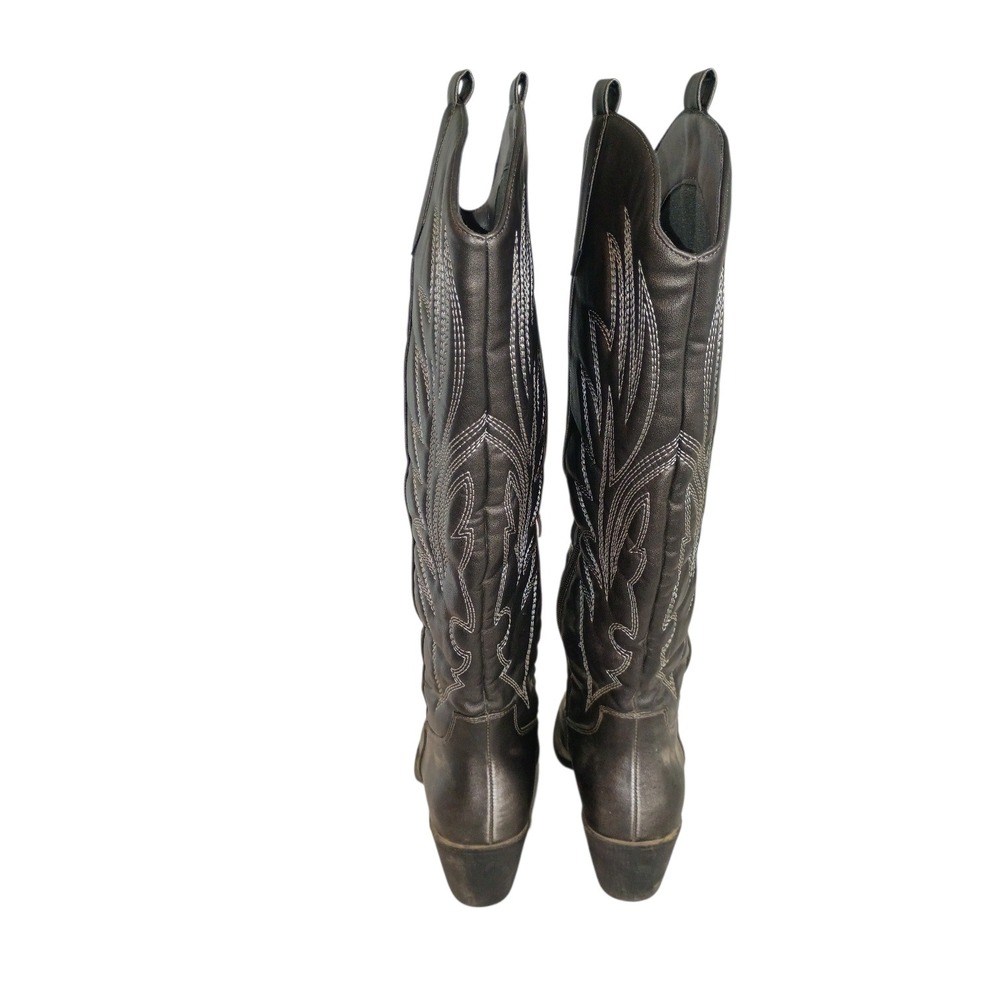 Global Win Womens Pewter Metallic Western Cowboy Boots Pointed Toe Faux Size 9 - Picture 8 of 11